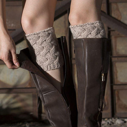 Christmas Boot Cuff Thick Short-Sleeved Thick Thick Bamboo Knit Wool Yarn Socks - 1