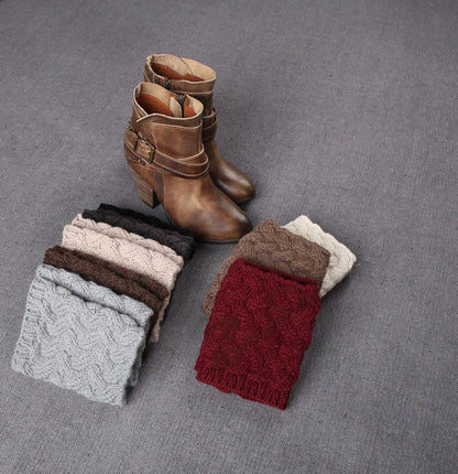 Christmas Boot Cuff Thick Short-Sleeved Thick Thick Bamboo Knit Wool Yarn Socks - 1