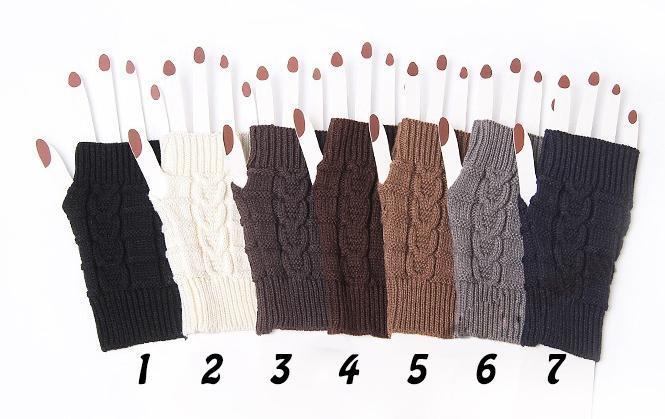 Half Refers To The Warm Knit Typing Women S Thick Wool Half Palm Gloves - 3