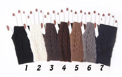 Half Refers To The Warm Knit Typing Women S Thick Wool Half Palm Gloves - 3