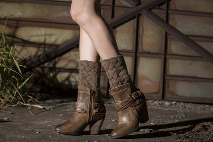 Christmas Boot Cuff Thick Short-Sleeved Thick Thick Bamboo Knit Wool Yarn Socks - 1