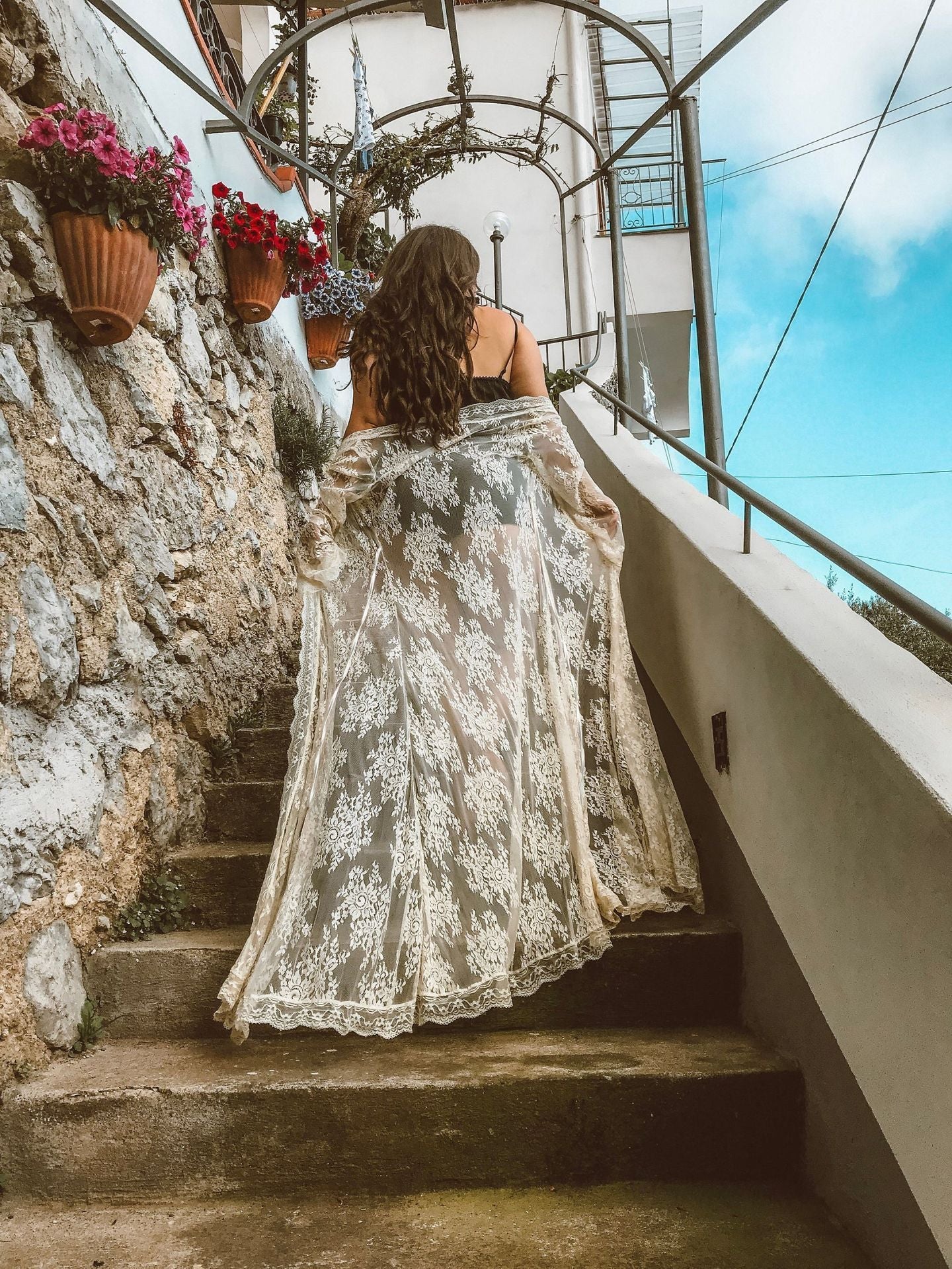 Pretty Long Lace Maxi Beach Dress Cover-Up