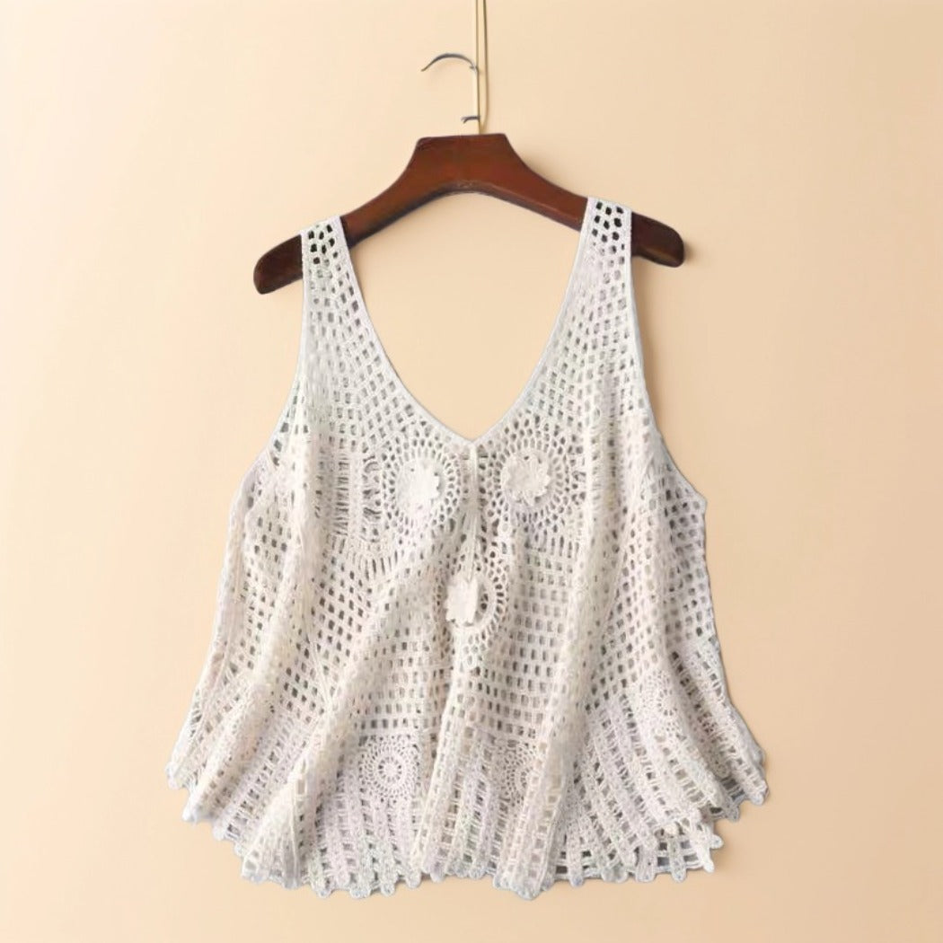 Crosa - Crochet Knit Sleeveless Tank – Breezy &amp; Versatile
