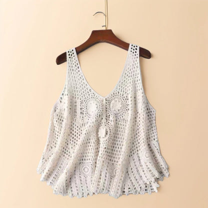 Crosa - Crochet Knit Sleeveless Tank – Breezy &amp; Versatile