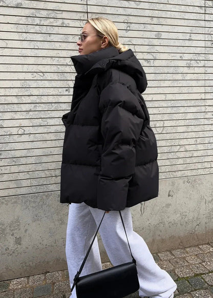 Oversized Cotton Blend Puffer Jacket Casual Winter