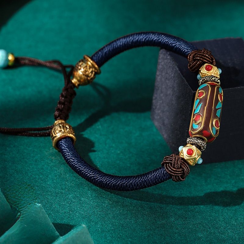 Dragon Knot Hand Woven Bracelet Bohemian Women'S Vintage Brass Ethnic Hand Rope Bracelet