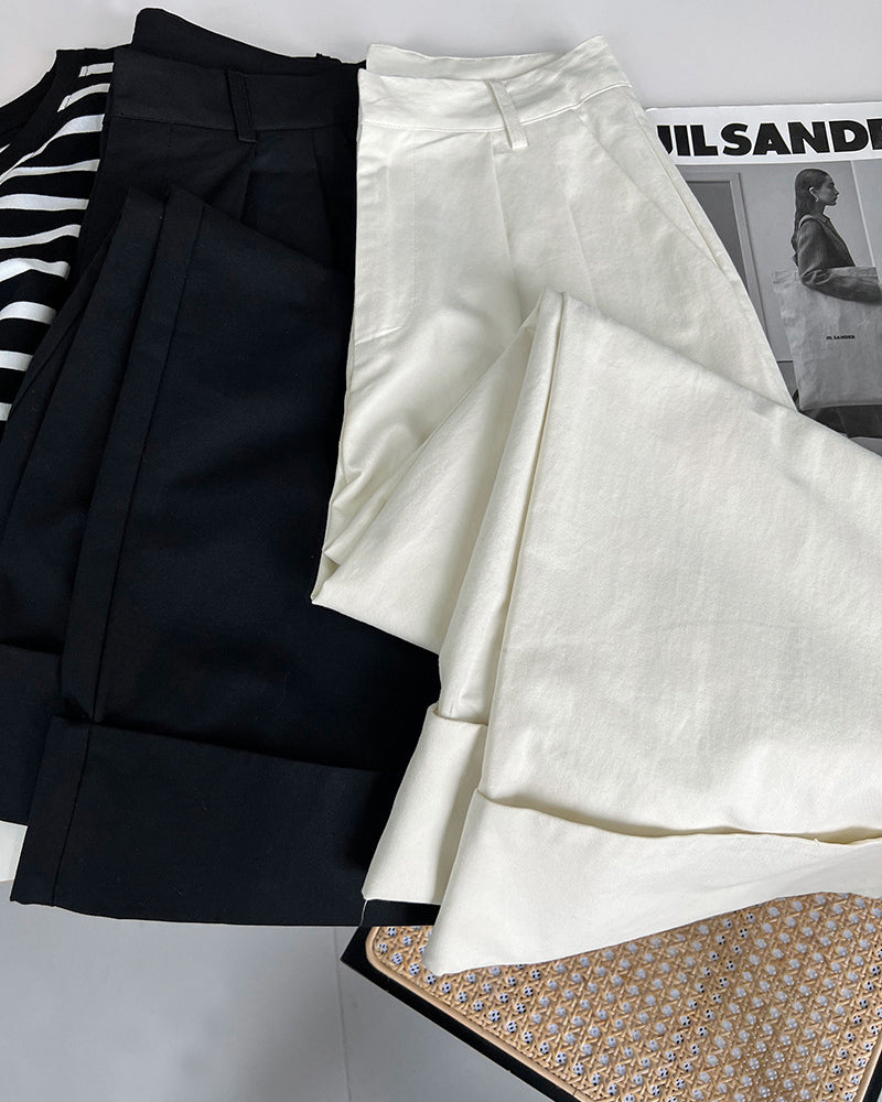 Wide Pants Loose Solid Color Bottoms
