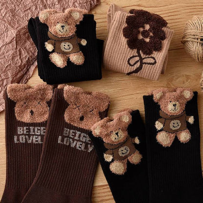 Rufia - Bear Print Winter Socks