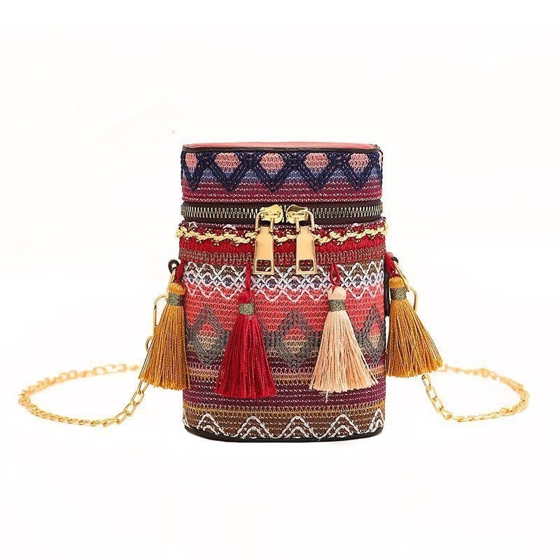 Casual Zippered Tasseled Anti-Stress All-Match Lightweight Bag