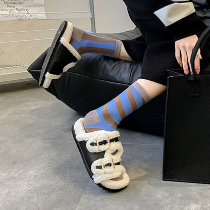 Rufia - Stripe Color-Block Socks - Eye-Catching