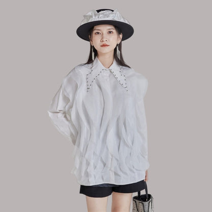 Rhinestone Collar Shirt