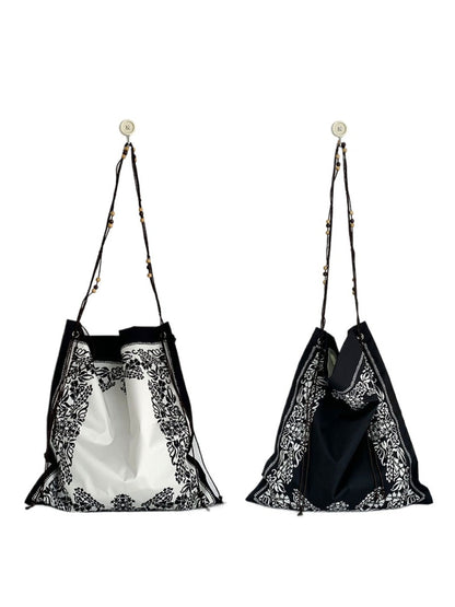 Cosbai - Boho Shoulder Bag Featuring Dual-sided Prints