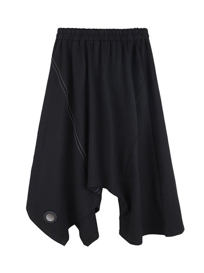 Urban Irregular Solid Color Elasticity Wide Leg Harem Pants
