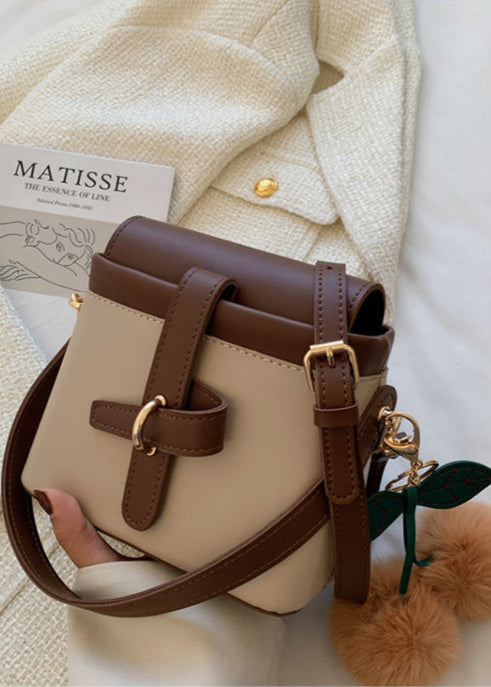 Mini Crossbody Two Tone PU Leather Shoulder Bag