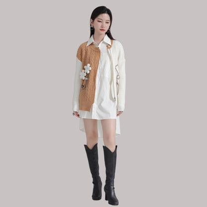 Color-Block Zipper Sweater