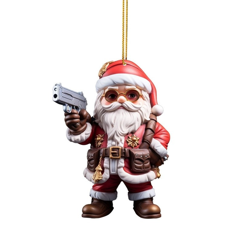 Christmas Santa Car Rearview Mirror Ornament