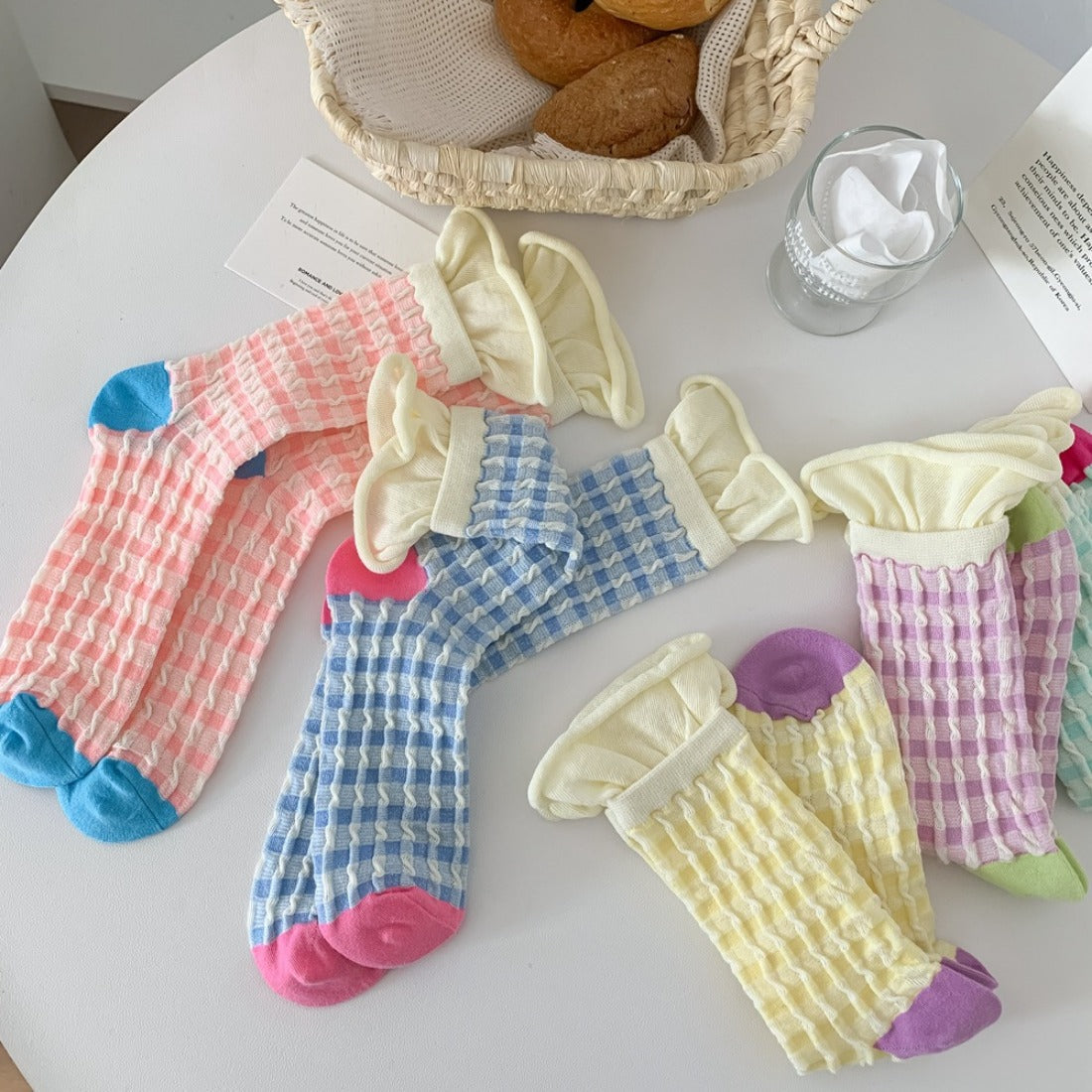 Rufia - Candy-Colored Mesh Long Socks