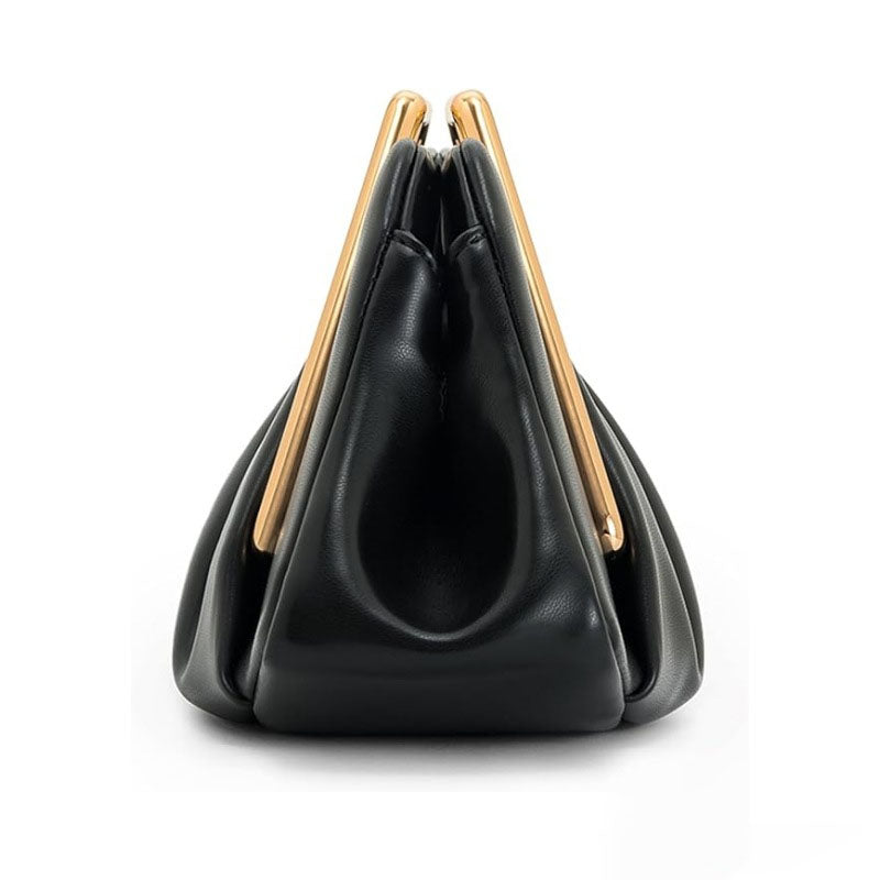 Minimalist Cloud Ruched Evening PU Leather Handbag