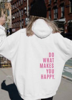 Loose Fit Hoodie Soft Fabric Inspirational Print