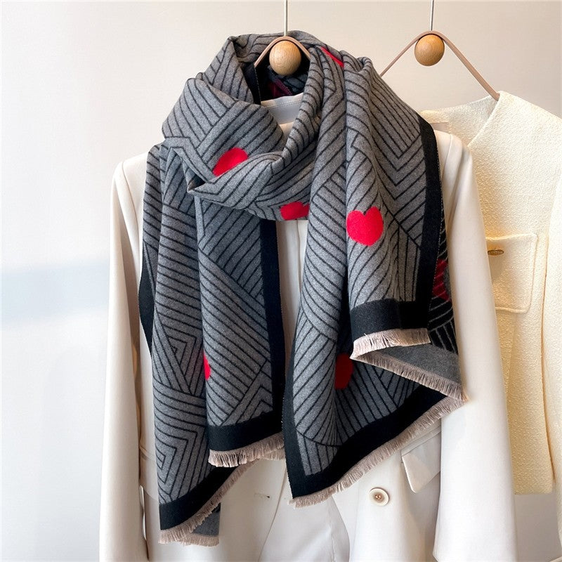 Vintage Printed Fringed Warm Scarf