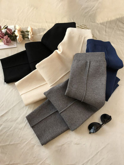 Simple Solid Color Empire Waisted Loose Pants