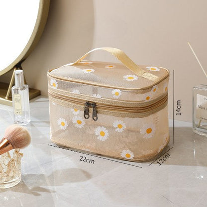 Daisy Large Capacity Portable Mesh Cosmetic Bags