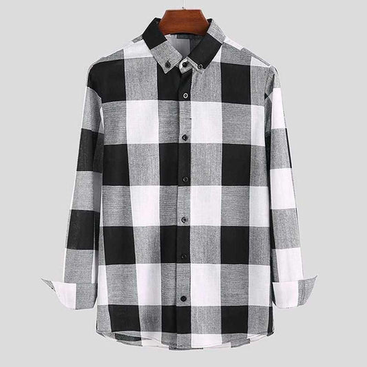 Saint Morris Plaid Button-Down Long Sleeve Shirt