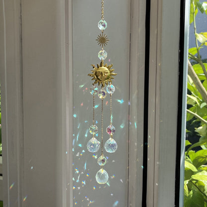 Metal Sum Moon Crystal Home Hangings