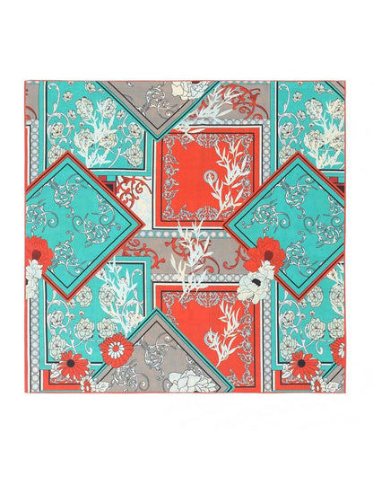 Vintage Floral Patchwork Square Scarf