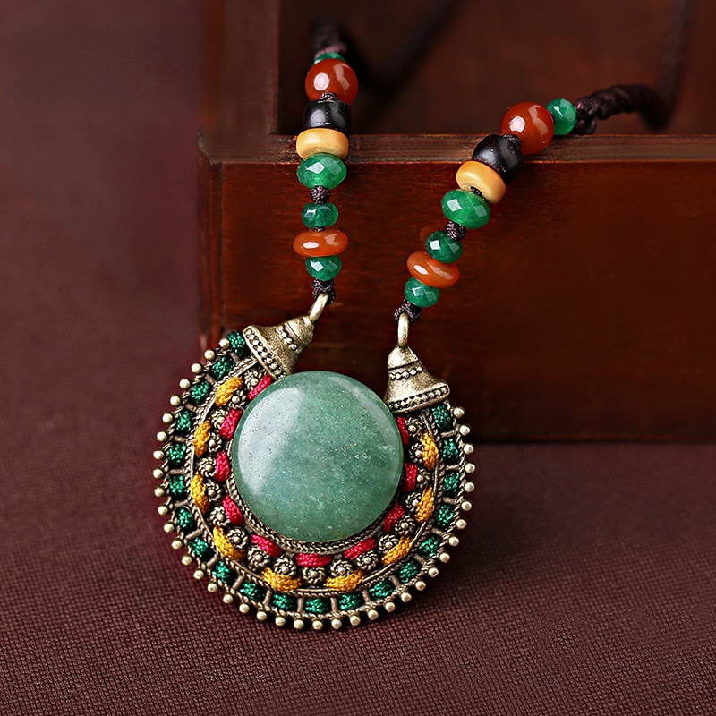 Retro Original National Style Short Necklace Classical Clavicle Chain Handmade Jewelry Women'S Jewelry Accessories Summer