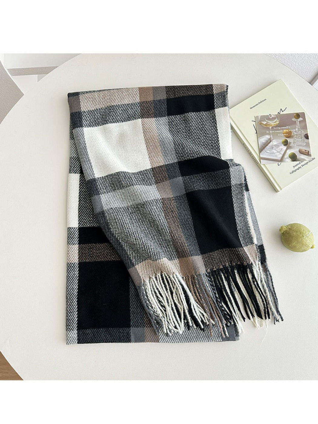 Scarvii - Colorblock Plaid Winter Scarf for Women