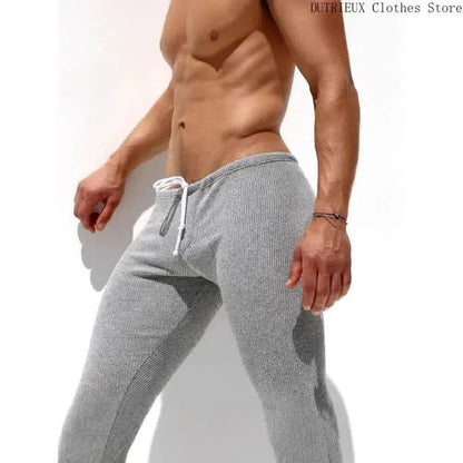 Soft And Comfortable Small Foot Pants Autumn &Amp; Winter New Men'S Casual Elastic Knitted Pants Mens Slim-Fit Elastic Fitness Pants