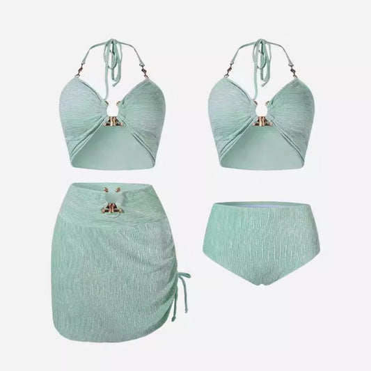 Secy - Light Blue Bikini Three-Piece Set