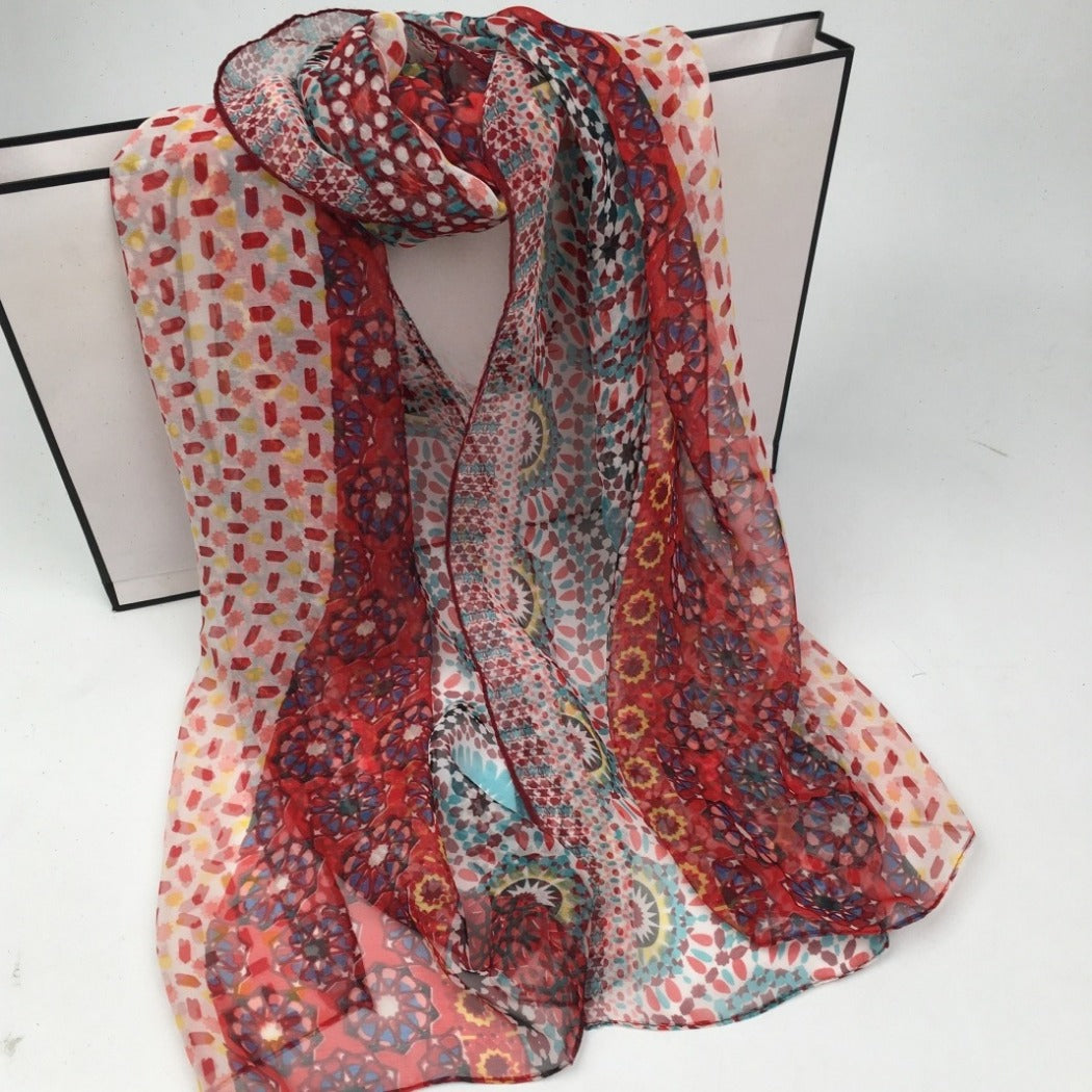 Scarvii - Boho Flowy Thin Scarf - Soft &amp; Breathable
