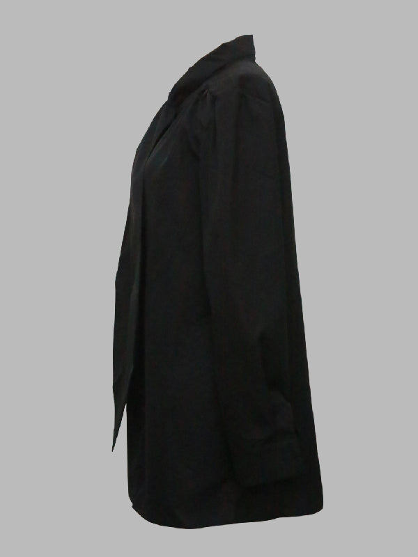 Long Sleeves Loose Solid Color High-Neck Blouses&Shirts Tops