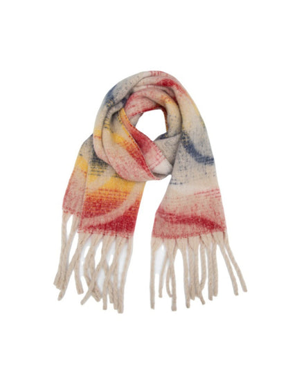 Scarvii - Winter Tassel Scarf with Colorful Wavy Jacquard