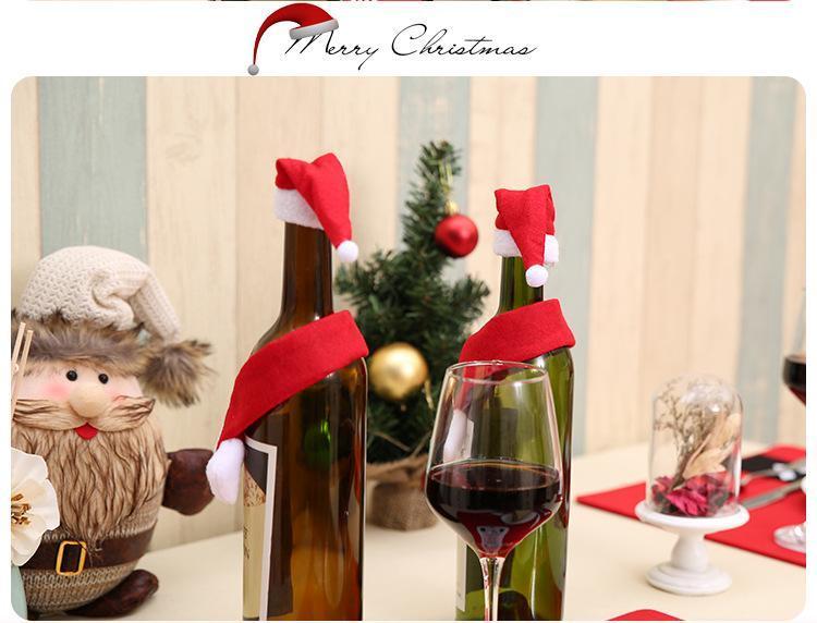 Creative Non-Woven Scarf And Hat Christmas Bottle Decoration