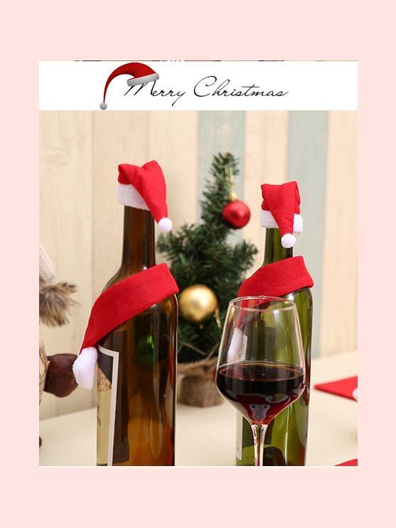 Creative Non-Woven Scarf And Hat Christmas Bottle Decoration