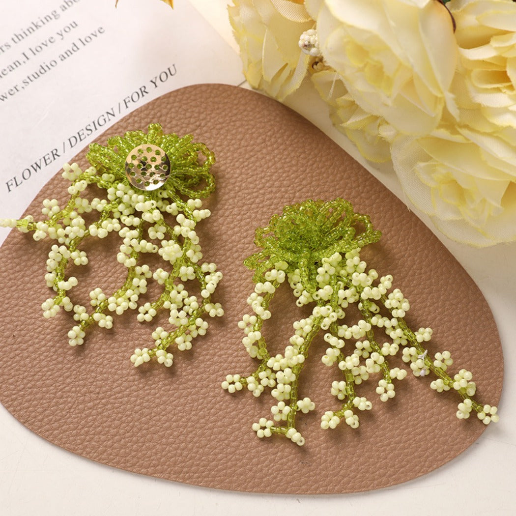Earwish - Charming Beaded Flower Fringe Earrings - Summer &amp; Fresh