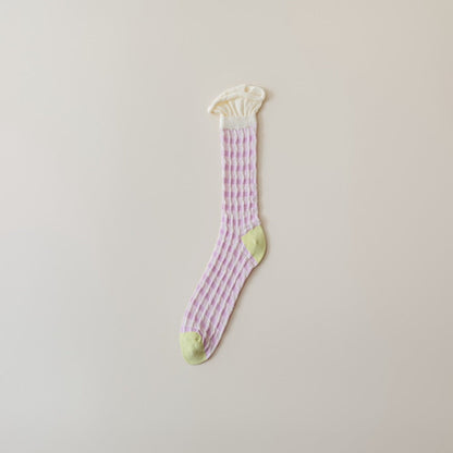 Rufia - Candy-Colored Mesh Long Socks