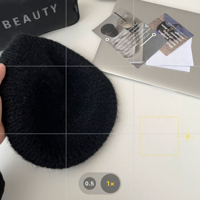 Wool Knit Beret Hat