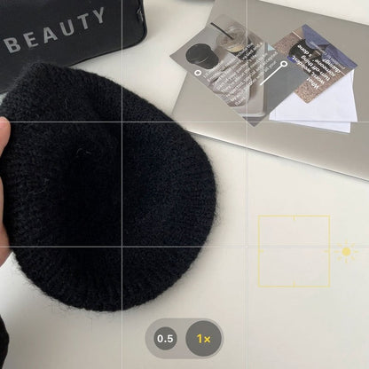 Wool Knit Beret Hat
