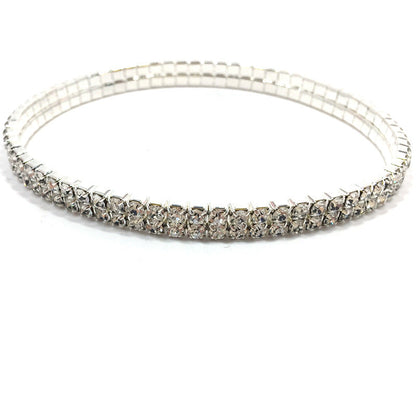 European and American Style Sparkling Crystal Anklet Bracelet Multilayer Optional Silver Gold