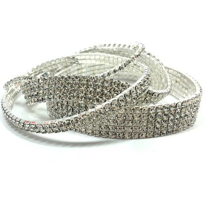 European and American Style Sparkling Crystal Anklet Bracelet Multilayer Optional Silver Gold
