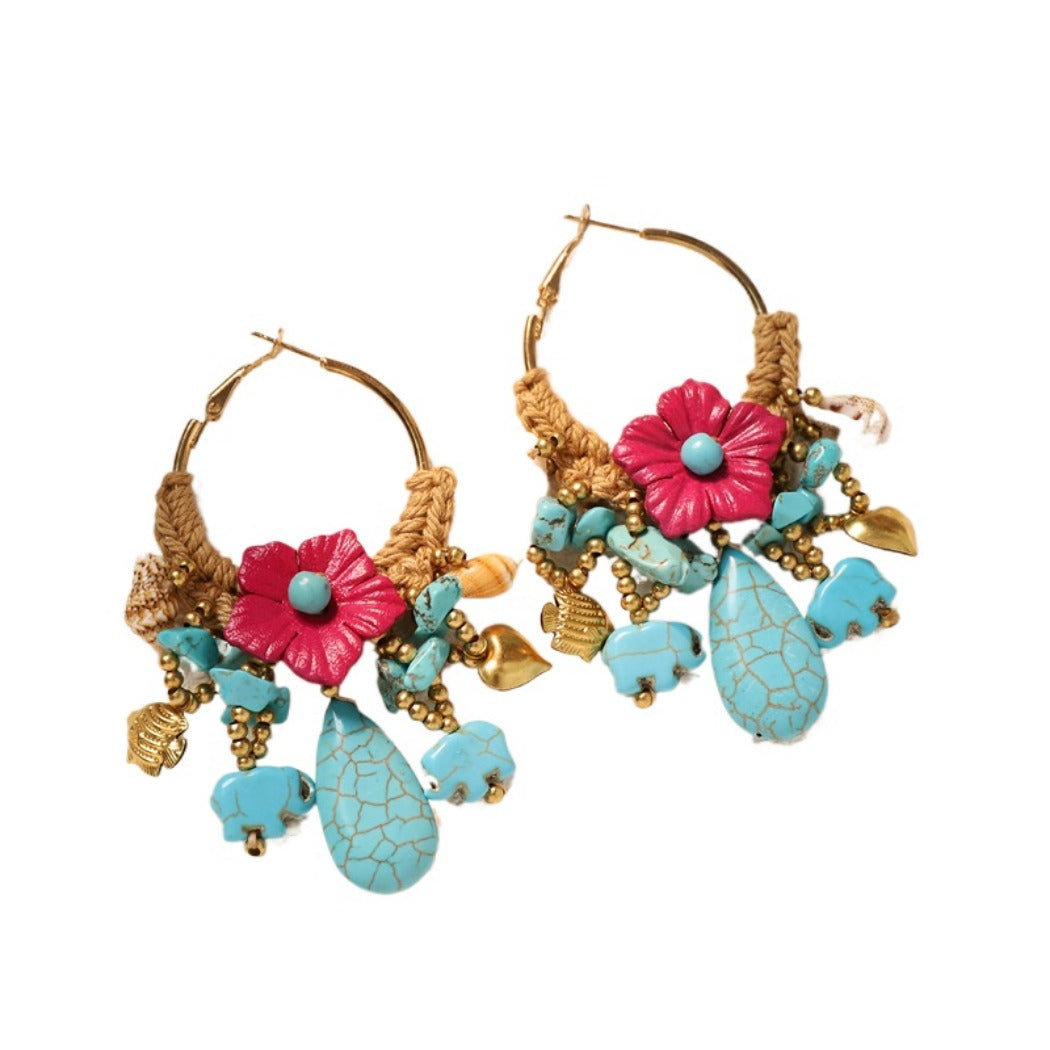 Earwish - Boho Woven Floral Beads Earrings - Sweet &amp; Bold