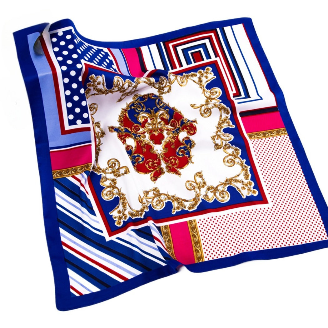 Scarvii - Vintage Mixed-Print Scarf - Paisley, Polka Dots &amp; Stripes