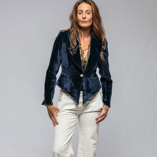 Velvet Slim Single Button Casual Blazer