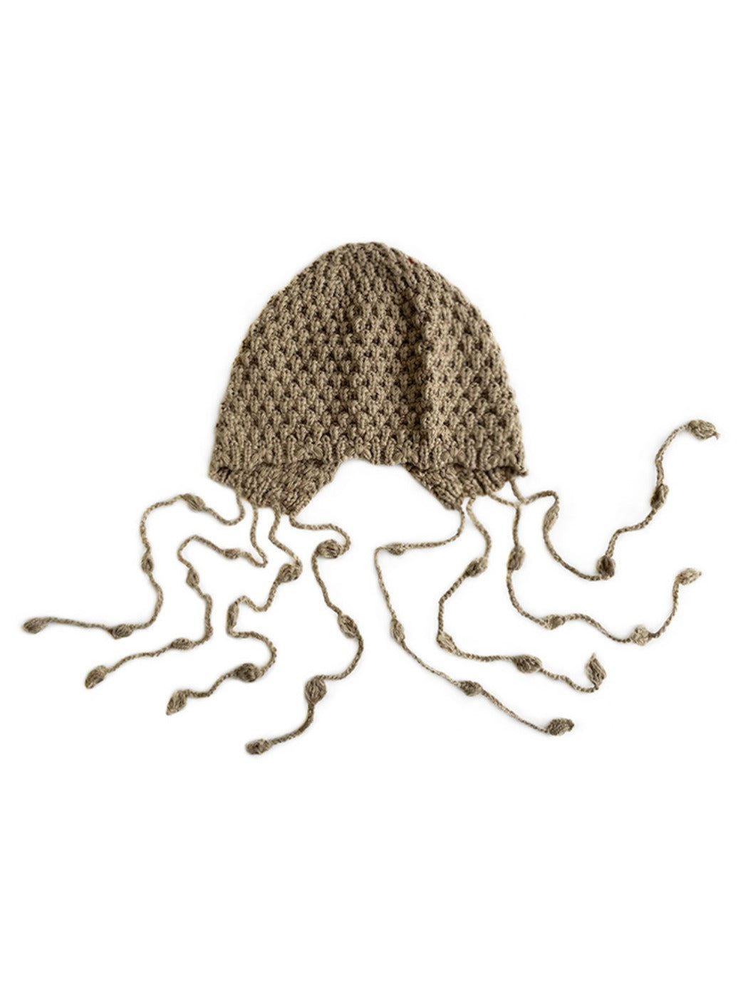 Haila - Women's Boho Knitted Beanie with Fringe and Pompom