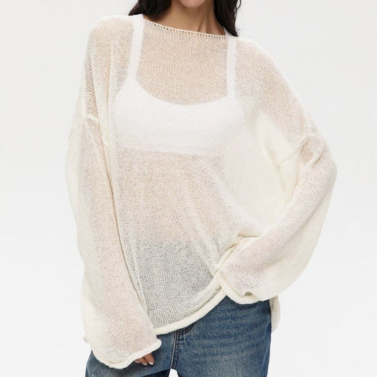Sheer Knit Bell Sleeve T-Shirt