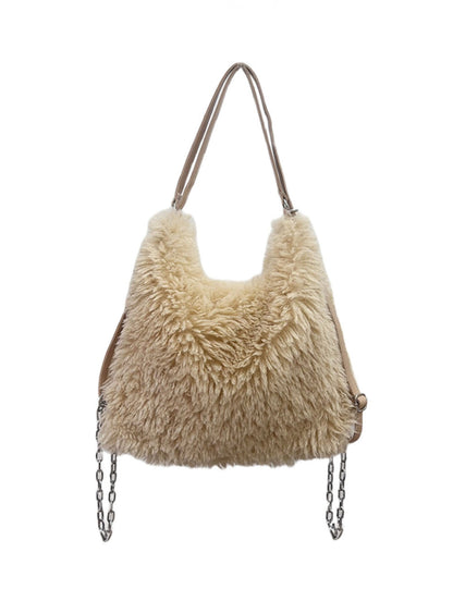 Fluffy Plush Large Capacity Backpack Shoulder Bag